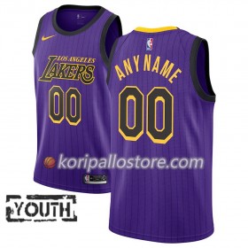 Los Angeles Lakers Custom 2018-19 Nike City Edition Violetti Lasten Pelipaidat Swingman
